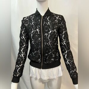 Say What? Black Lace Bomber Jacket